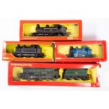 Tri-ang/Hornby OO/HO gauge. A group of four steam outline locomotives; R.