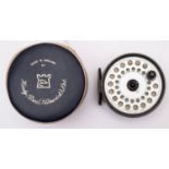 A Hardy 'Viscount 150' alloy fly reel, stamped as per title, single ebonised handle,