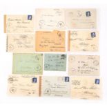 A collection of twelve WWII German postal covers dating between 1939 to 1945,