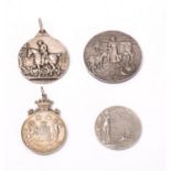 Four silver Medallions comprising Seafield medal, Swettenham Cup 1933,
