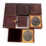 A collection of four late 19th /early 20th century cased daguerreotype portraits,
