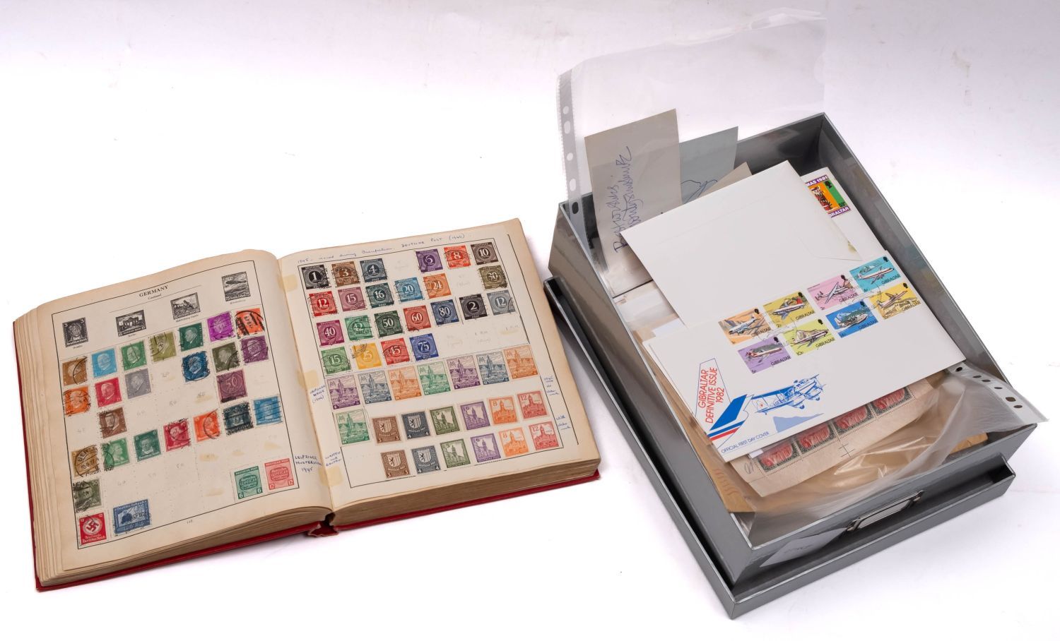 A collection of stamps and covers in seven albums and loose with mint blocks,