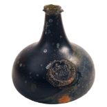 A sealed pancake onion wine bottle,