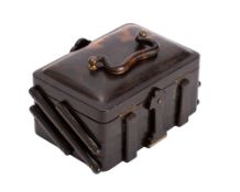 A tortoiseshell three-tier jewellery box, early 20th century,
