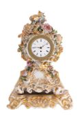 Charles à Paris and Jacob Petite a porcelain mantel clock the thirty-hour watch movement having a