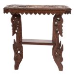 A south east Asian carved hardwood occasional table,