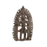 An Indian bronze figure of a deity multi-armed and within a pierced arch, 19th century or later,