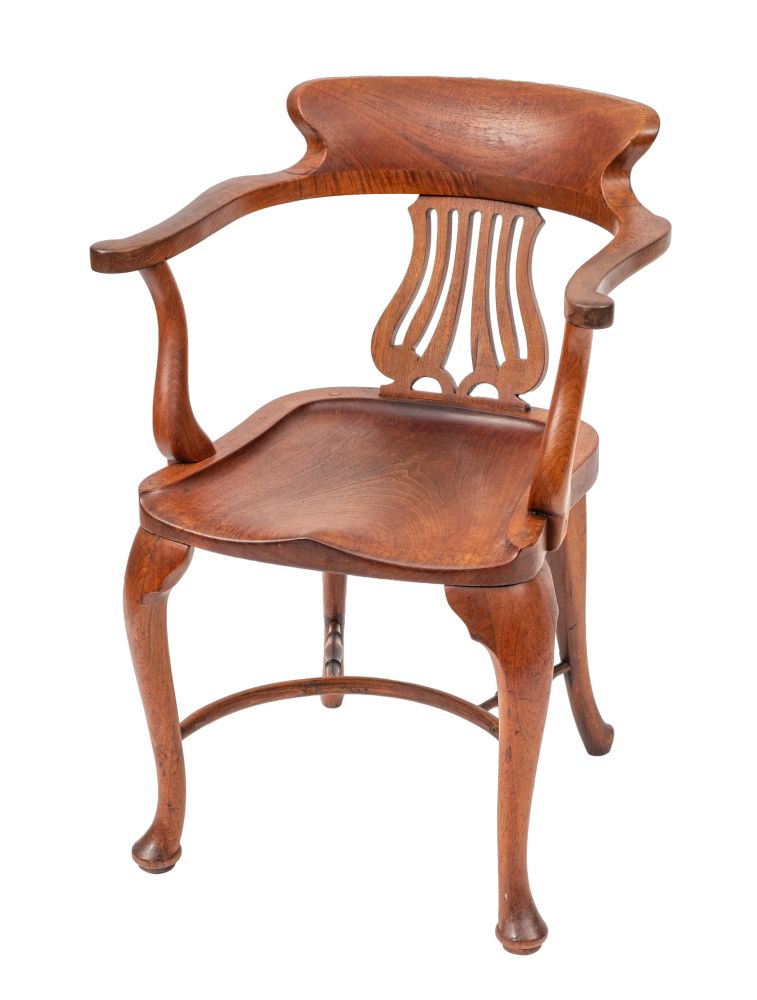 A Victorian mahogany desk chair,