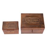 Two French rosewood veneered and marquetry boxes, late 19th century,