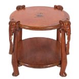 An Anglo-Indian carved hardwood circular occasional table,