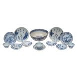 A group of thirteen pieces of Chinese blue and white 'wreck cargo' porcelain including the Ca Mau