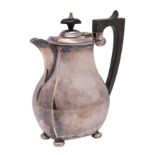 A George V silver coffee pot, maker's mark worn, possibly S Blanckensee & Son Ltd, Chester,
