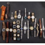 A Collection of twenty-six assorted wristwatches including Seiko, Timex, Sekonda,