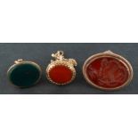 Three gemset fobs,