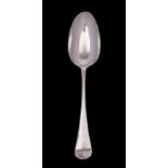 A George II silver Hanoverian shell-back tablespoon, maker Richard Hussey,