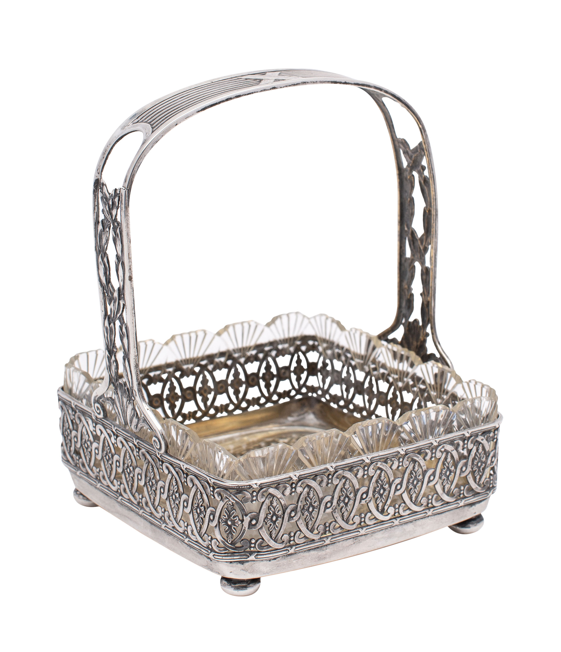 A Russian silver bon bon / sweetmeat dish, (possibly by G.