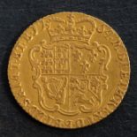 A George III Sovereign coin, dated 1704, diameter ca. 20.5mms, total weight ca. 4.1gms.