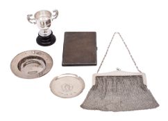 A George VI silver engine turned cigarette case, maker Harrods Ltd, London 1937, 13 x 8cm, 179gms,