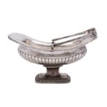 An early 19th Century Danish silver swing handled pedestal fruit basket,