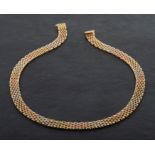 An Italian, 9ct tricolour gold, panther-link necklace, with import marks for Birmingham, 1993,