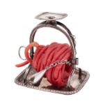 An early 19th Century old Sheffield Plate wax jack, the chamberstick with coiled wax,