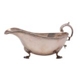 A George VI silver sauce boat, maker Charles S Green & Co Ltd, Birmingham 1937,