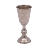 A George V silver Jewish Kiddush cup, maker Jacob Rozenweig of Rozenweig Taitlbaum & Co,