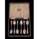 A set of six Edward VIII silver teaspoons, makers William Bruford & Sons Ltd, Sheffield 1936, 48gms,