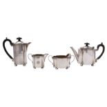 A George V silver four-piece tea and coffee service, makers A.