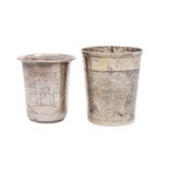 Russian Silver Beaker - An Imperial Court Silversmith made silver-gilt beaker with Imperial Cypher,