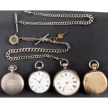 Illinois Watch Case Co, a gold-plated full hunter keyless pocket watch with Swiss movement,