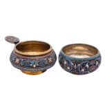 An Imperial Russian silver and enamel charka, maker Ivan Khlebnikov, Moscow,