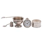 A quantity of Chester silver items comprising, an egg cup,