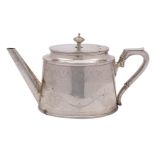 A Victorian silver teapot, maker Josiah Williams and Co.