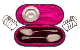 A matched pair of George III and William IV silver christening/dessert spoons,