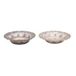 A pair of Victorian silver circular bon-bon dishes, makers Hamilton & Inches,