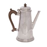 A George V silver coffee pot, makers Crichton Brothers,