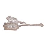 A Victorian silver plate pierced pastry server,
