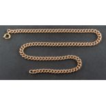 A curb-link chain, each link stamped '375', total length ca. 38.5cm, total weight ca. 25.7gms.