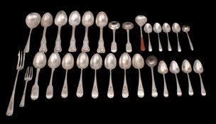 A set of five Victorian engraved silver teaspoons, maker W.