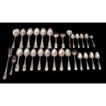 A set of five Victorian engraved silver teaspoons, maker W.