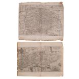 KIP, William - Sussexia [SUSSEX] uncoloured map, 390 x 220mm. n.d. c1600s.