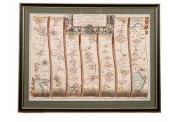 OGILBY, John - The Continuation of the Road from London to the Lands-End. Hand coloured 'road' map.