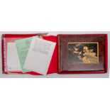 JAPANESE LAQUERED ALBUM : A highly ornate album containing thirty-four photographs several hand