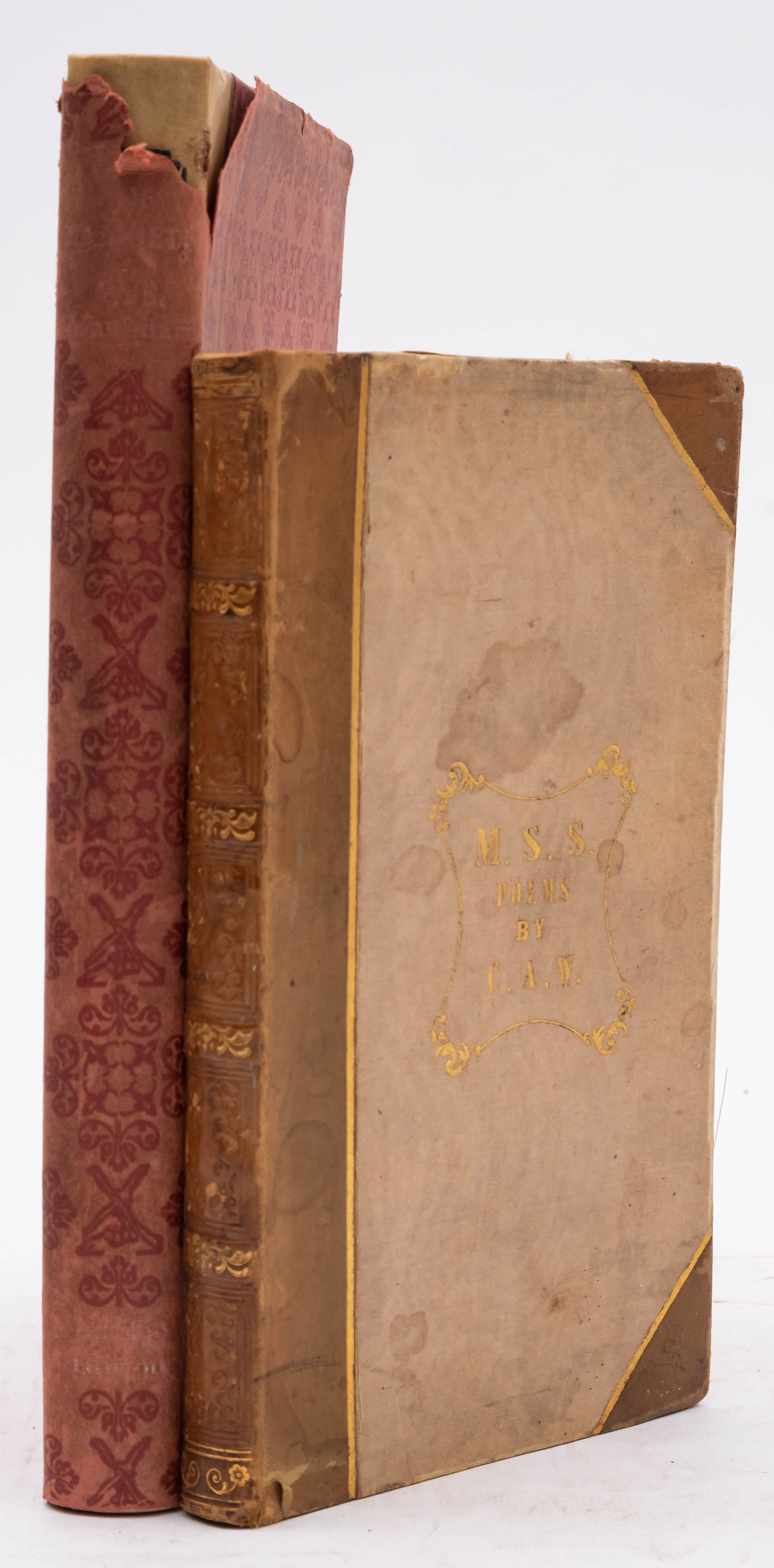 C. A. W - M. S. S. Poems. half calf, 8vo, c1830s.