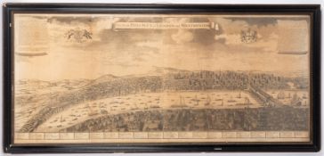 SOUTH PROSPECT OF LONDON AND WESTMINSTER large panoramic copper engraving. Size: 1200 x 490 mm.