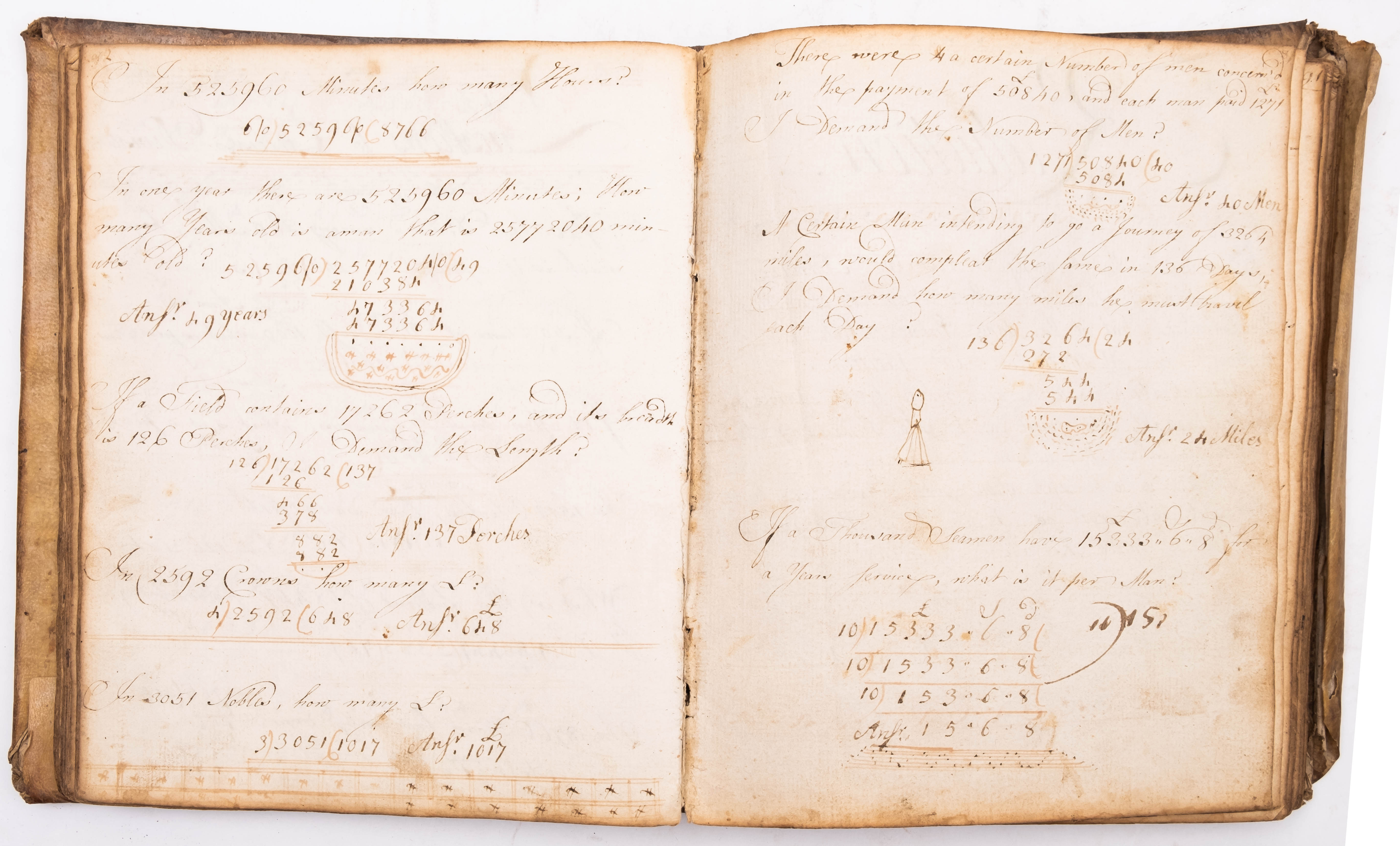 MANUSCRIPT - School Arithmetic book of 'John C. Symons His Book 1772.' 240 pages. - Image 3 of 3