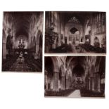 BEDFORD F, Three interior photographs of Exeter Cathedral, no date.