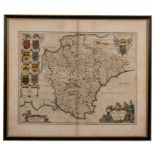 BLAEU, Jan - Devonia vulgo Devon-Shire : [Devon] and coloured map, 495 x 390 mm. Latin text.