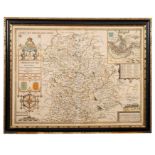SPEED, John - Shropshyre Described, : hand coloured map. 505 x 375 mm. English text, George Humble.